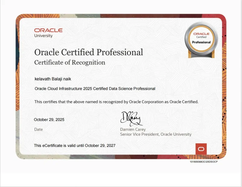 Oracle Certified Data Science Professional