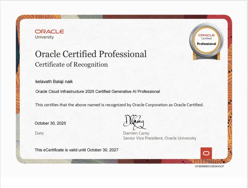 Oracle Certified Generative AI Professional